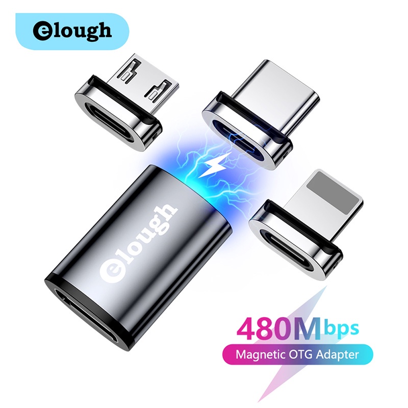 Đầu chuyển đổi từ tính Elough Micro USB / Type C sang Micro iOS Type C