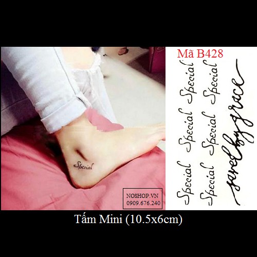 Xăm dán Tattoo chữ B428