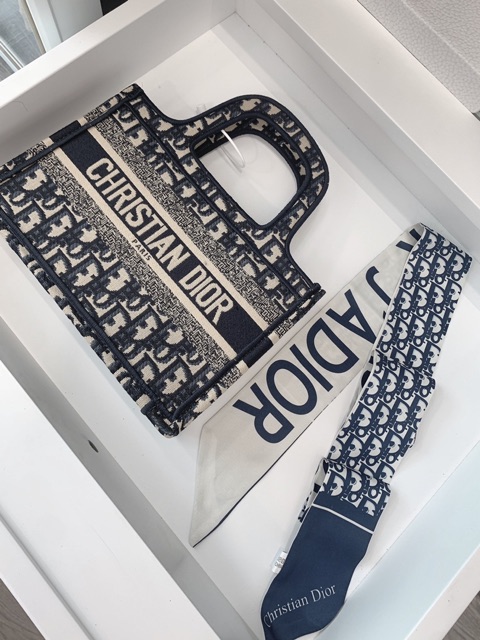 Túi xách cd tote mini fullbox kèm khăn