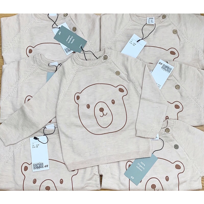 Set 2 Áo len gấu HM cho bé