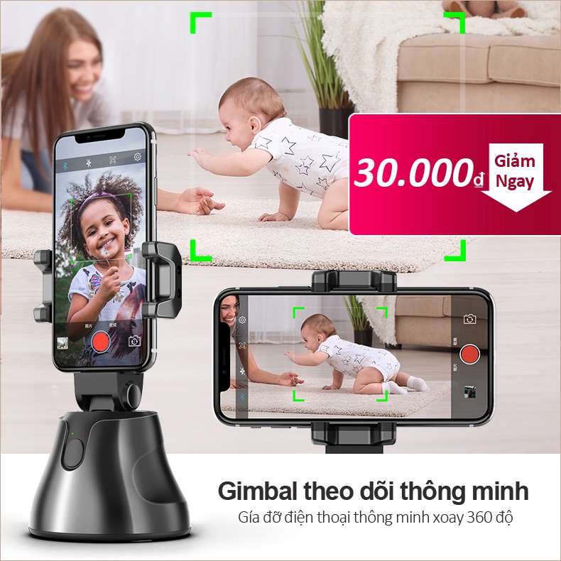 [Mã ELMS05 giảm 5% đơn 300k]Gimbal chống rung thông minh xoay 360 độ ,Nhận diện khuôn mặt,Bảo hành 1 năm APAI GENIE