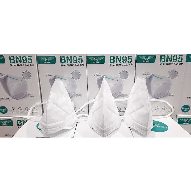 Hộp 20 cái khẩu trang cao cấp Bảo Minh N95 cấu trúc lọc đa lớp ngăn chặn các loại khói bụi và vi khuẩn gây bệnh