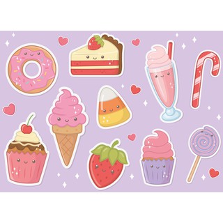 Sticker hình dán đồ ăn uống dễ thương