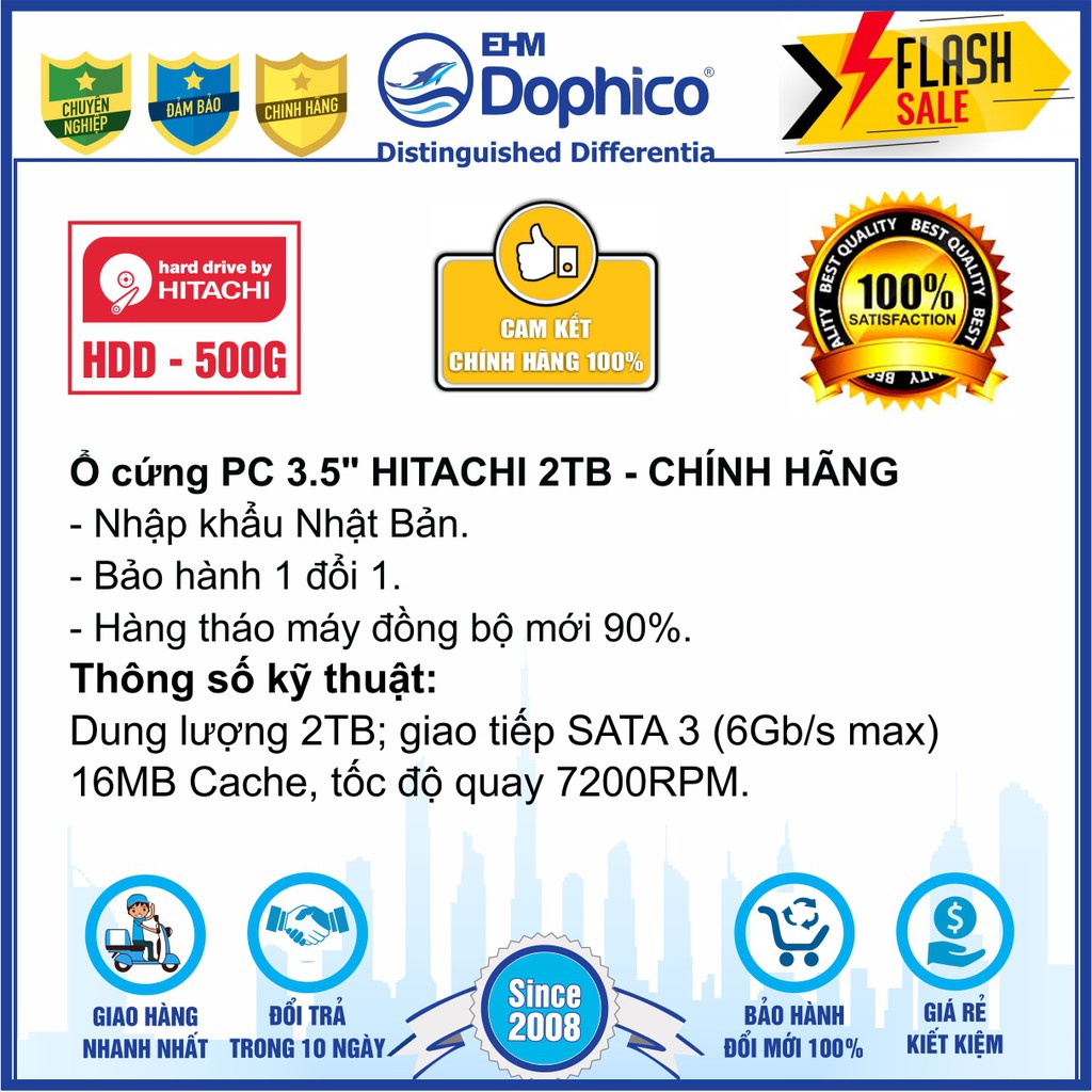 Ổ cứng HDD 3.5” Hitachi 2TB - Chính Hãng – Bảo hành 12 tháng 1 đổi 1 – Tháo máy đồng bộ mới 90% - HDD 2TB | WebRaoVat - webraovat.net.vn