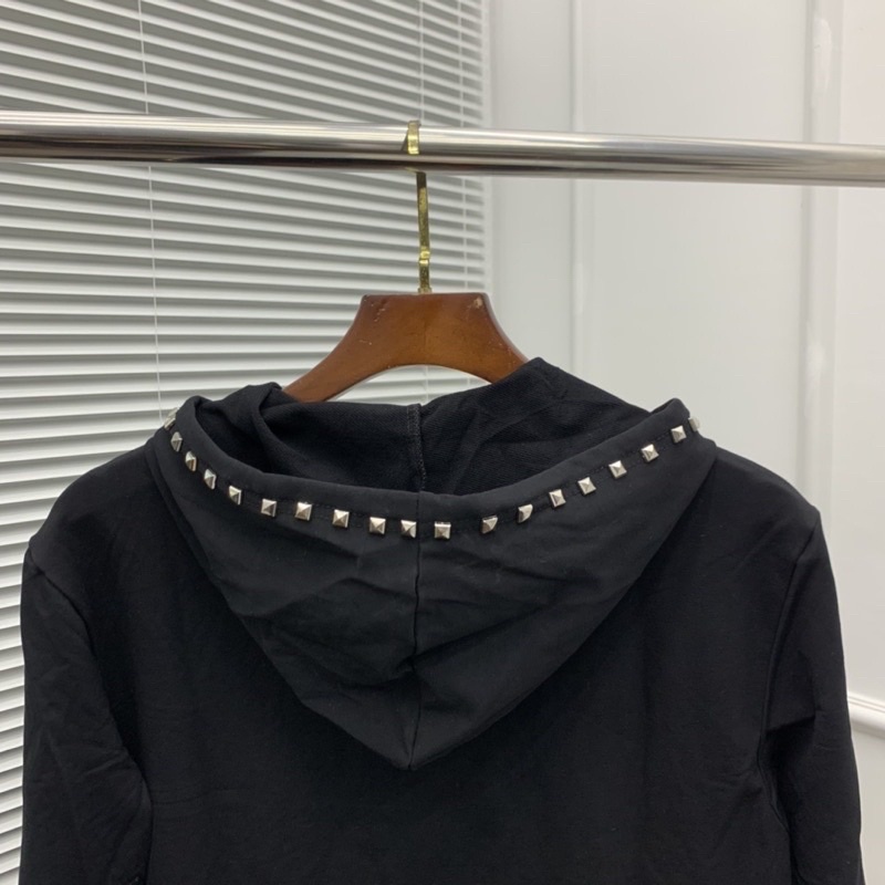 Áo khoác đính đá Valen.tino mũ 2 lớp hàng dầy dặn cháy phố hót 2022