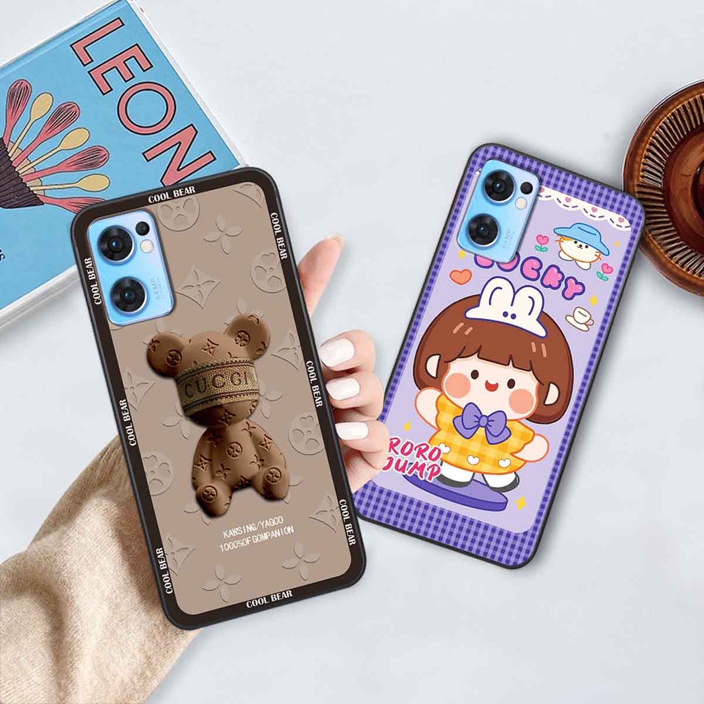 Ốp Oppo Reno7 / Reno7 Z 5G / Reno 7 bear brick, gấu đáng yêu, dễ thương