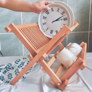 Kệ chén đĩa gỗ beech tự nhiên xếp gọn thông minh thích hợp góc bếp nhỏ và nhà hàng