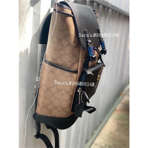 Sẵn sale ❗Balo Coach X Jean canvas khủng long C5419