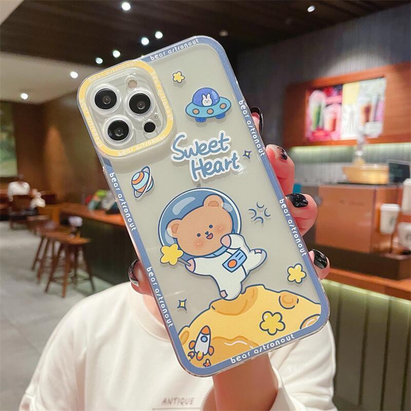 Ốp Điện Thoại Silicon In Hình Phi Hành Gia Cho iPhone 13 12 11 Pro XS Max SE3 XR X 13Mini 7 8 6S Plus SE 2022