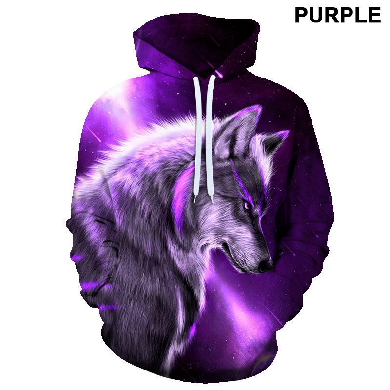 Áo Hoodie In Hình Sói 3D Thời Trang Thu Đông Cho Nam Nữ