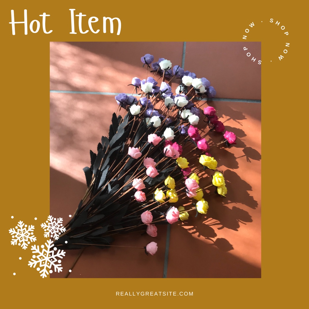 HOA HỒNG TỈ MUỘI, hoa hồng mini, hoa giả như thật - hoa trang trí