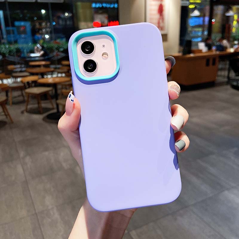Ốp điện thoại TPU silicone mềm chống bụi/chống sốc màu trơn thích hợp cho iPhone11 12 13 Pro Max 7 8 Plus X XS XR XSMAX