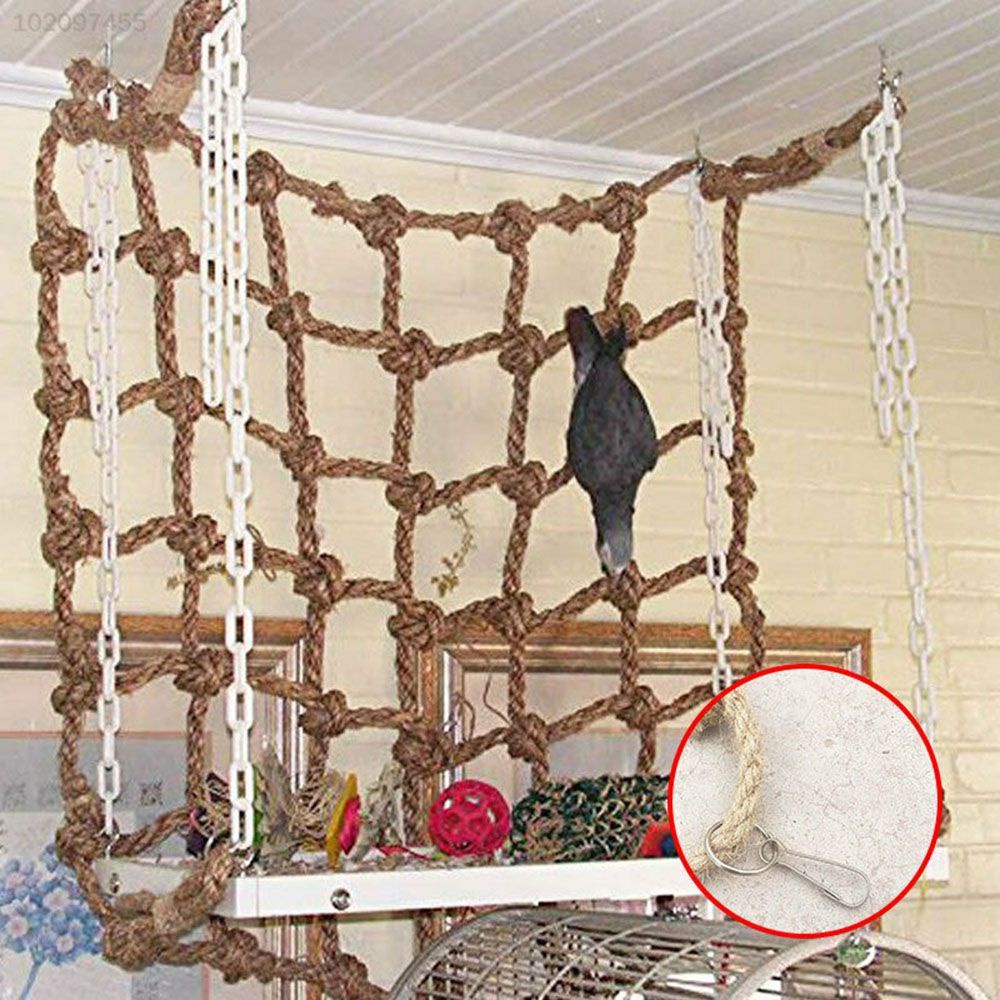 Võng lưới dây thừng huấn luyện tập leo trèo treo lồng chim vẹt/ chuột hamster