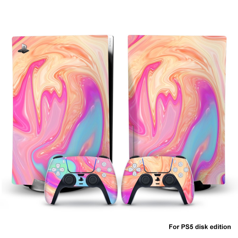 Miếng Dán Trang Trí Cho Máy Chơi Game Ps5 Playstation 5 Kèm 2 Điều Khiển