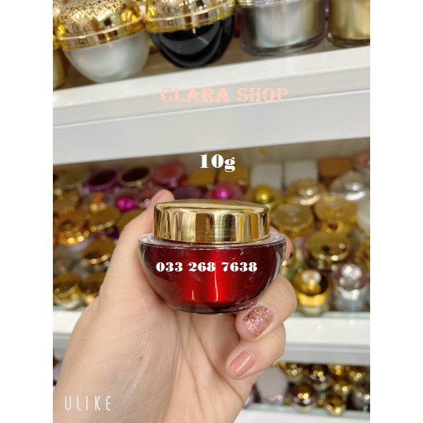 Hủ mỹ phẩm cao cấp 10g - Hủ chiết mỹ phẩm 10g-nắp vàng trơn