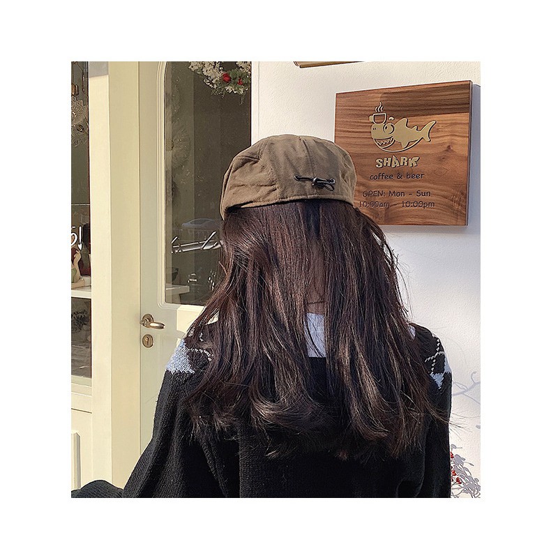Mũ Beret nồi Retro Có dây chỉnh kích thước Nón Beret Cá tính Thời trang Phong cách Nhật Bản