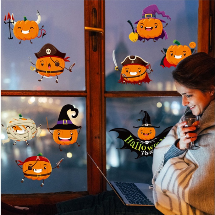 Decal dán tường trang trí - HALLOWEEN TỔNG HỢP NHIỀU MẪU MỚI 2021