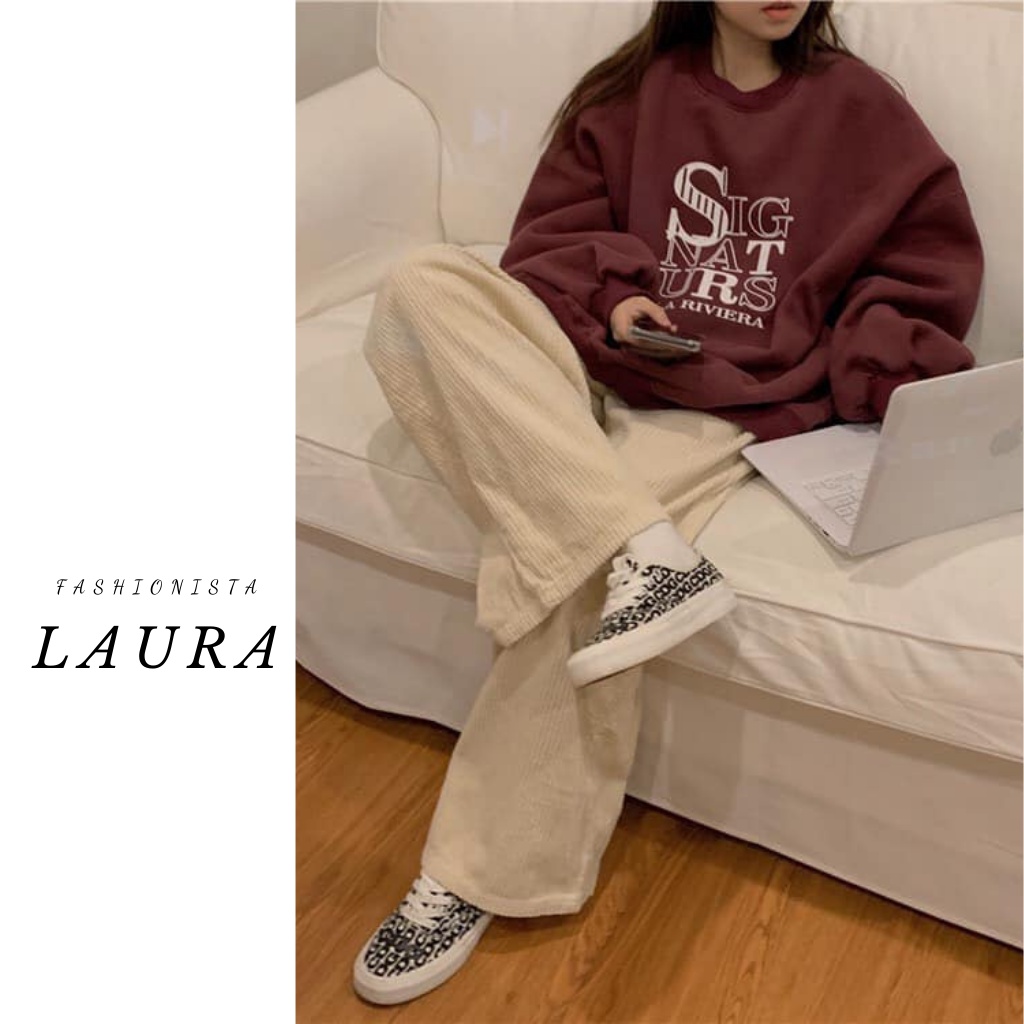 Set Áo Nỉ Đỏ SIGNAT kèm quần ống suông nỉ tăm Laura Boutique  - Bộ nỉ đỏ đô chữ Signature CÓ ẢNH THẬT | BigBuy360 - bigbuy360.vn