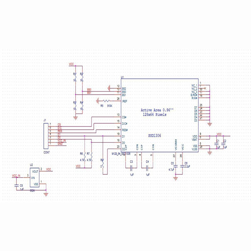 Màn Hình Lcd Oled 0.96inch Spi 128x64 Ssd1306 Cho 51 Stm32 Arduino