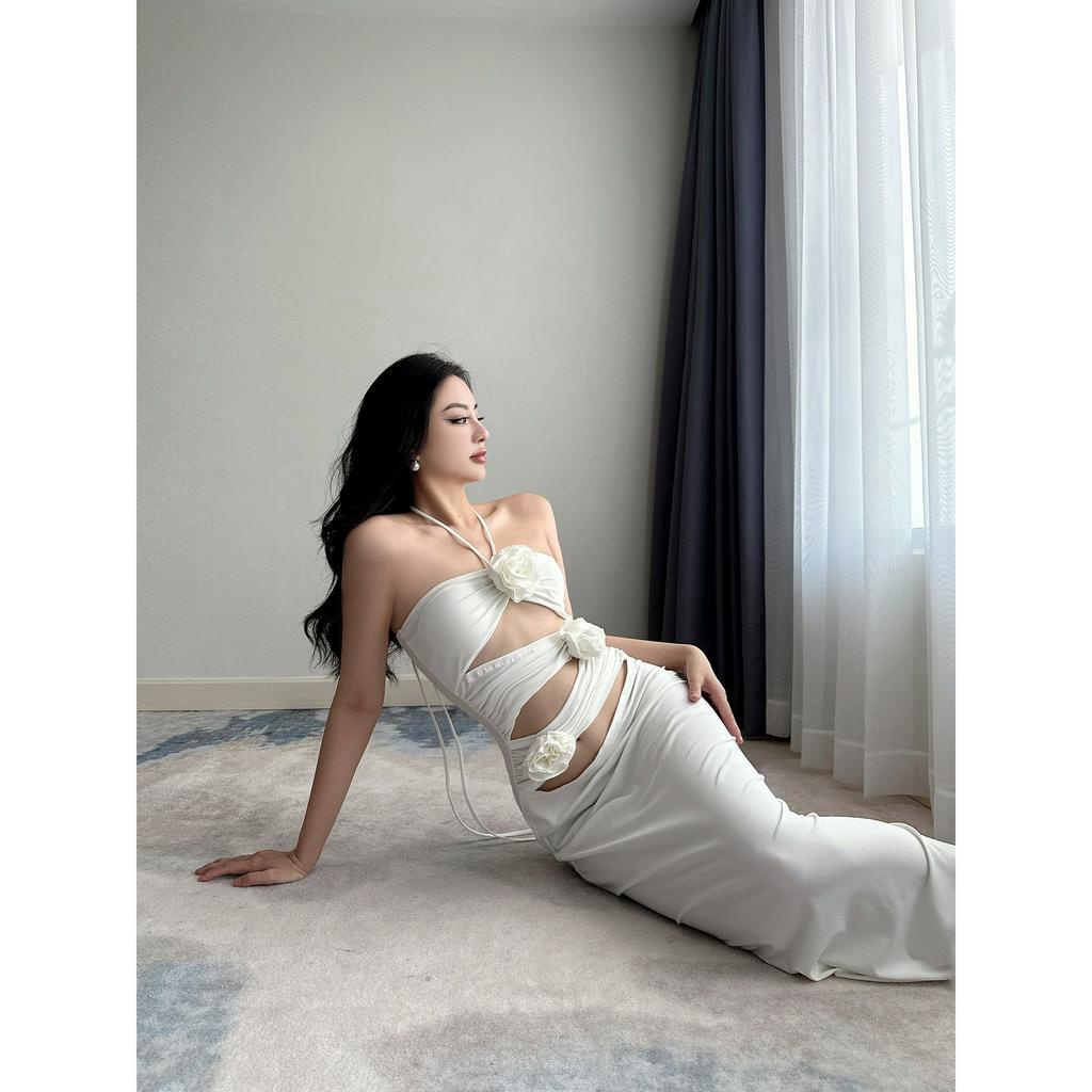 Đầm Body Cut Out Hoa Hồng Heri Dress LSEOUL V23041517 Sang Trọng Gợi Cảm Phù Hợp Đi Tiệc