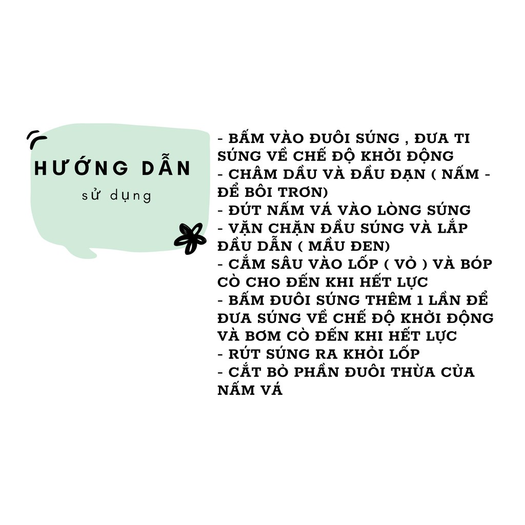 Súng vá lốp không săm (hộp đựng nhựa chắc chắn, như hình)