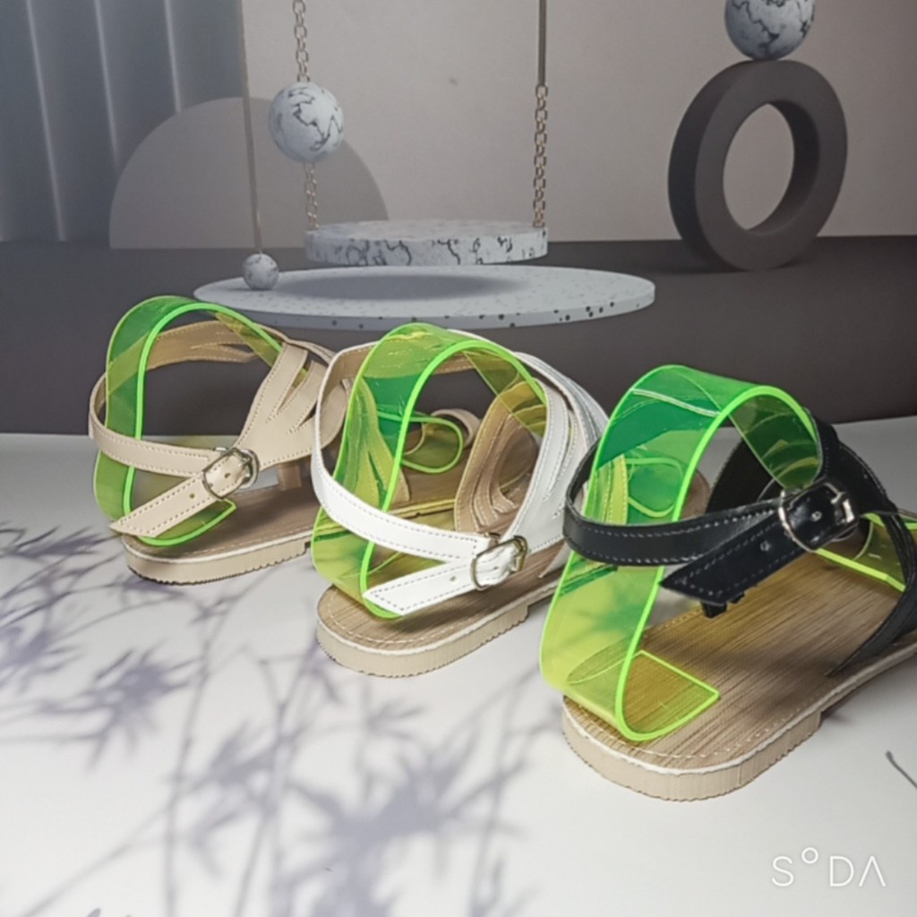 GIÀY SANDAL NỮ DÂY MẢNH CHIẾN BINH - GIÀY SANDAL NỮ DÂY MẢNH CHIẾN BINH - TRẮNG ĐEN KEM - SD-0295