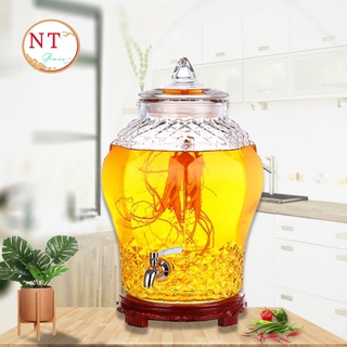Bình Ngâm Rượu Thủy Tinh Kim Cương 10 Lít ( Có vòi & Không vòi)