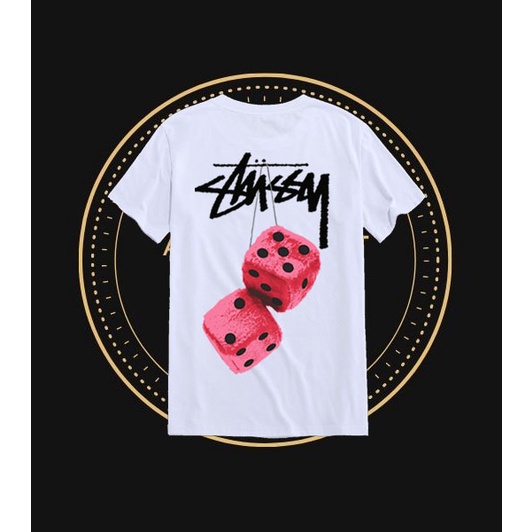 Áo thun Unisex Stüssy Xúc Xắc Màu Sắc Hồng