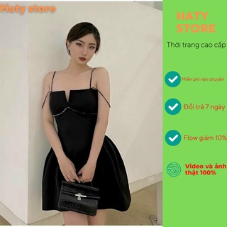 Váy hai dây nữ đi biển thiết kế dáng xòe ngắn tiểu thư siêu xinh, Đầm 2 dây nữ dự tiệc trẻ trung rẻ đẹp haty shop