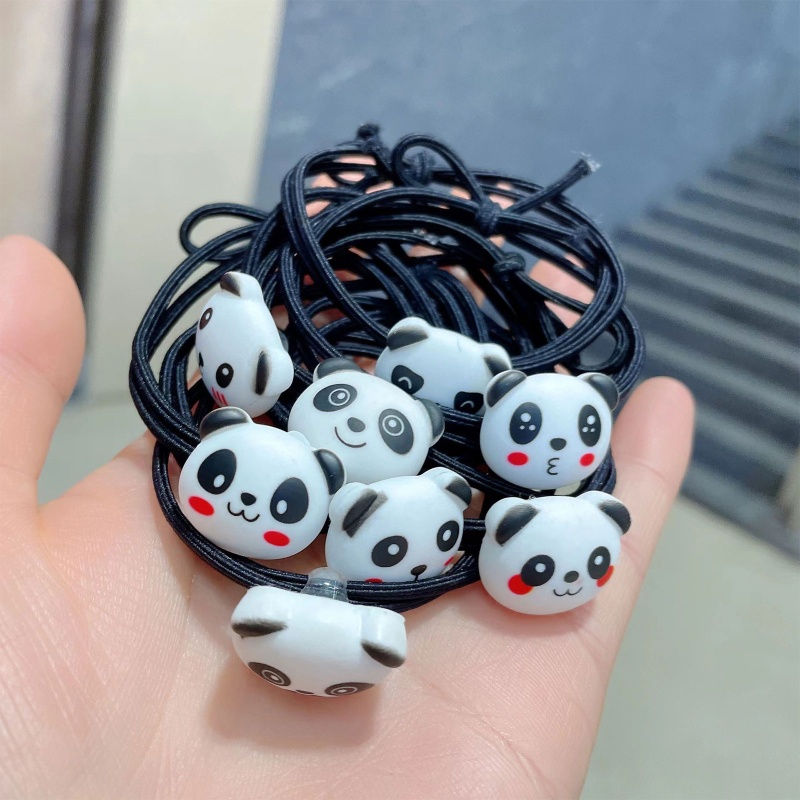 Bộ 3 Dây Cột Tóc Hình Gấu Trúc Hoạt Hình Dễ Thương