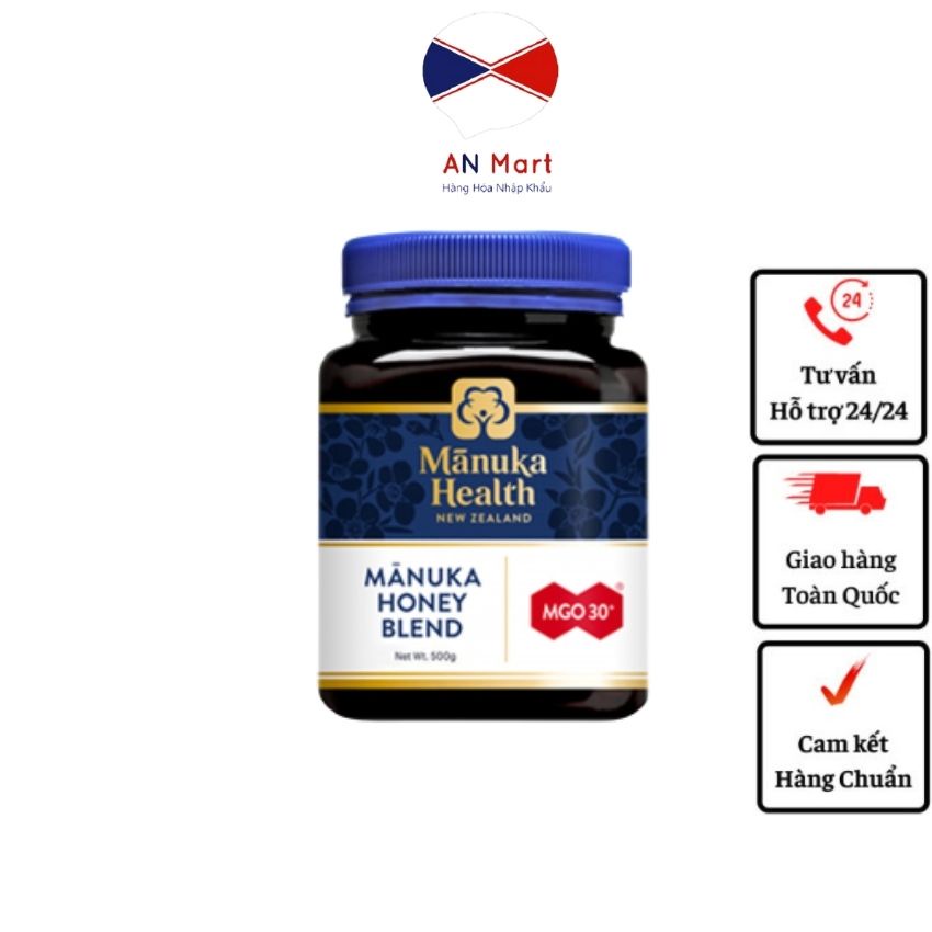 Mật ong Manuka Health, Manuka Honey Blend MGO 30+ 500gr New Zealand An mart nhập khẩu chính hãng