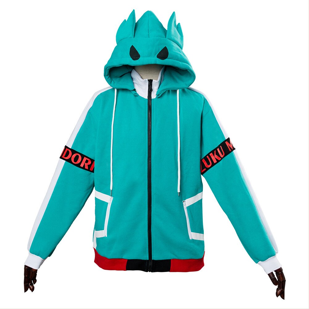 In Stock Anime Boku no My Hero Academia Midoriya Izuku Hoodie Cosplay School vĩnh biệt đội Zip Up Jacket Coat