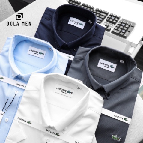 Áo Sơ Mi Nam Tay Ngắn Không Túi LACOSTE VẢI LỤA Hàng Xuất Xin Cao Cấp Dolamen