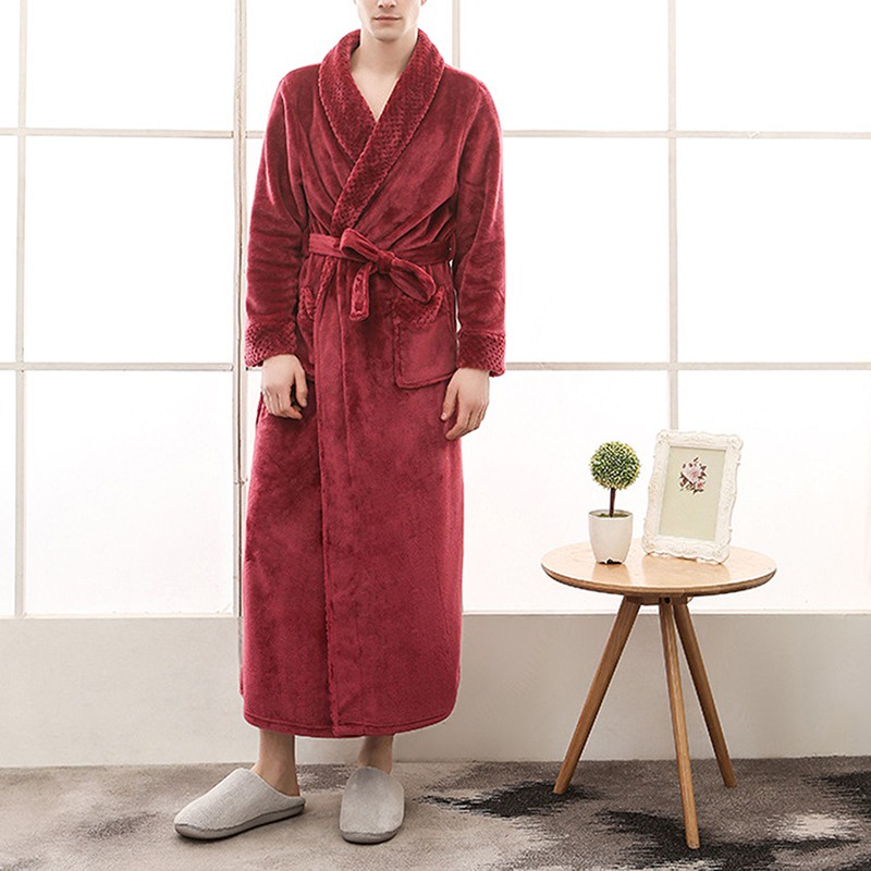 Áo choàng tắm vải lông cừu san hô dày 6 màu thời trang mùa đông cho nữ | BigBuy360 - bigbuy360.vn