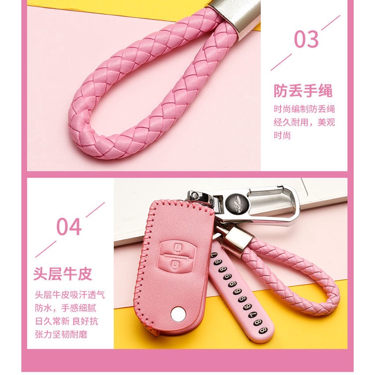 Bao da đựng chìa khóa điều khiển từ xa cho xe Mazda 2 3 5 6 Axela Atenza CX-3 CX-4 CX-5 CX5 CX-7 CX-9 MX5