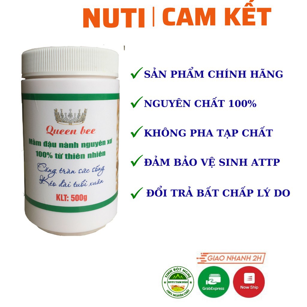 Mầm đậu nành nguyên xơ cao cấp 500g, mầm đậu nành tăng vòng 1 nhanh và hiệu quả