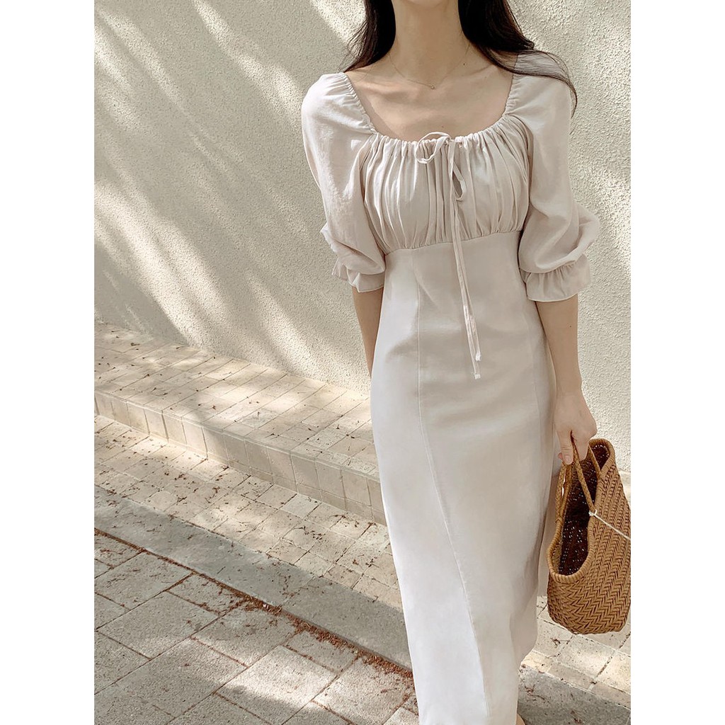 Đầm nữ dáng suông màu trơn thời trang phong cách Hàn Quốc 43697