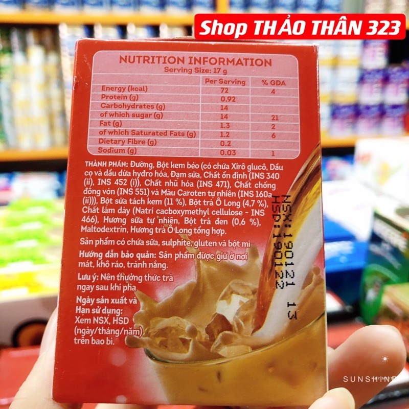 Date T1/2022-Trà Sữa OLong Lipton 3in1 136g (8gói x 17g)