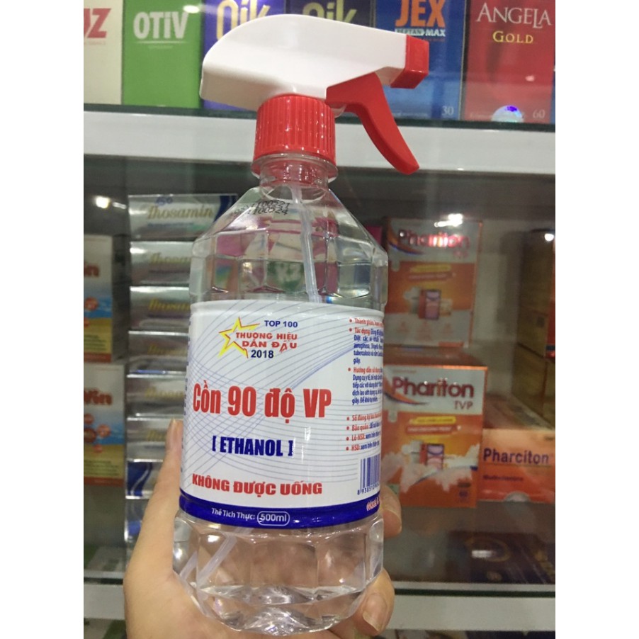 Cồn Vĩnh Phúc 70, 90 độ chai 500ml, 1000ml chai vòi xịt rửa tay khô sát khuẩn