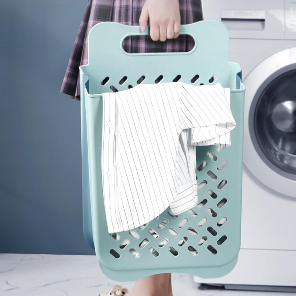 Bathroom Folding Dirty Clothes Storage Basket Laundry Basket Household Wall Hanging Large Portable Punch-Free Put Clothes Bucket