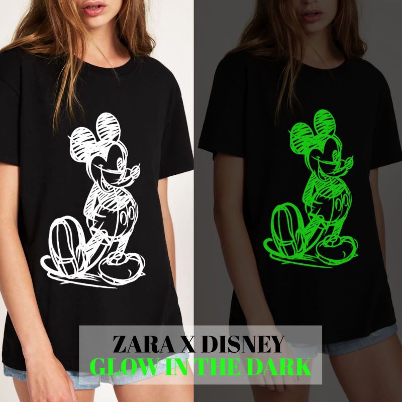 Áo Thun Nữ Phát Sáng Zr Mickey Trong Bóng Tối