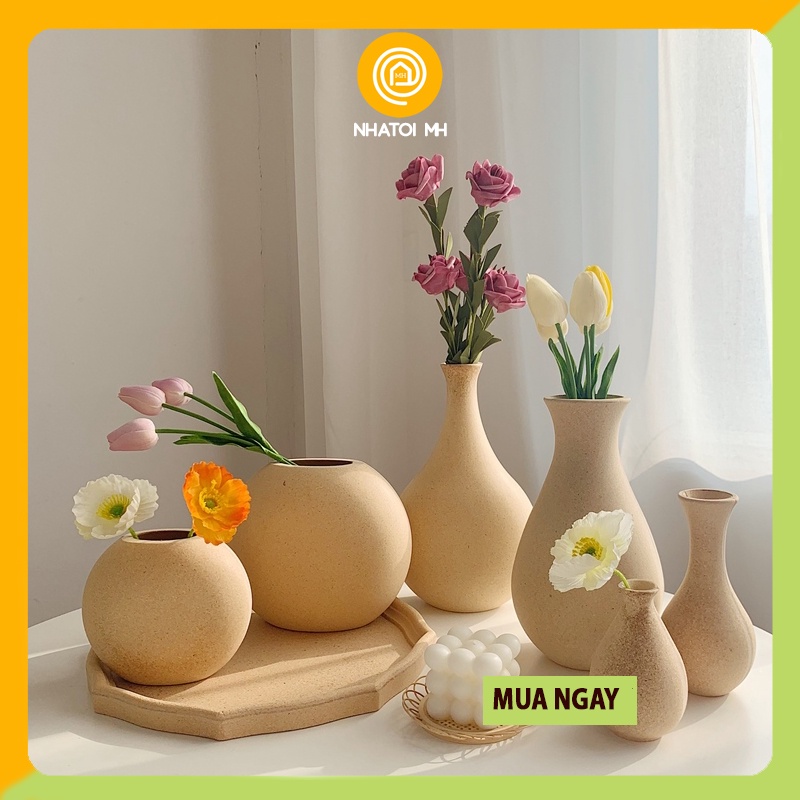 Bình Hoa Decor Trang Trí Bằng Gỗ Phong Cách Cổ Điển