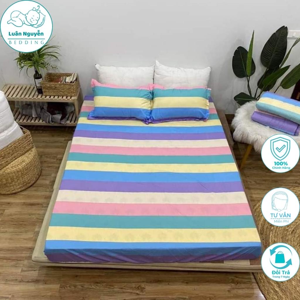 Bộ ga gối 3 món cotton poly Hàn Quốc đáng yêu miễn phí bo chun drap ga giường | BigBuy360 - bigbuy360.vn