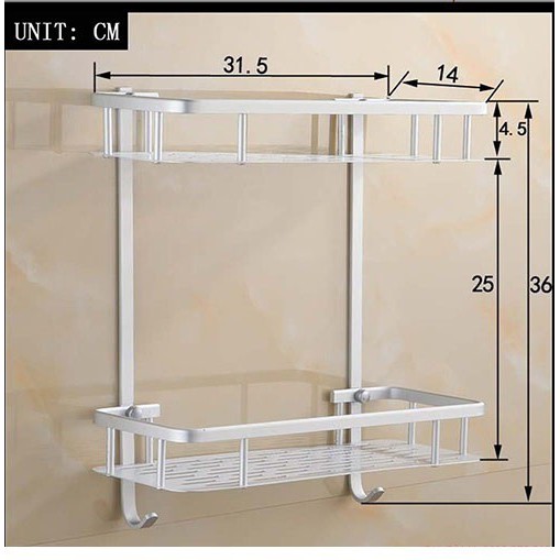 Kệ nhôm 2 tầng nhà tắm - Q9464