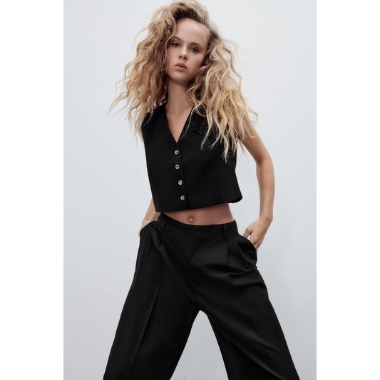 Order áo gi lê xuất dư ZARA của nữ Áo gi lê may con đỉa