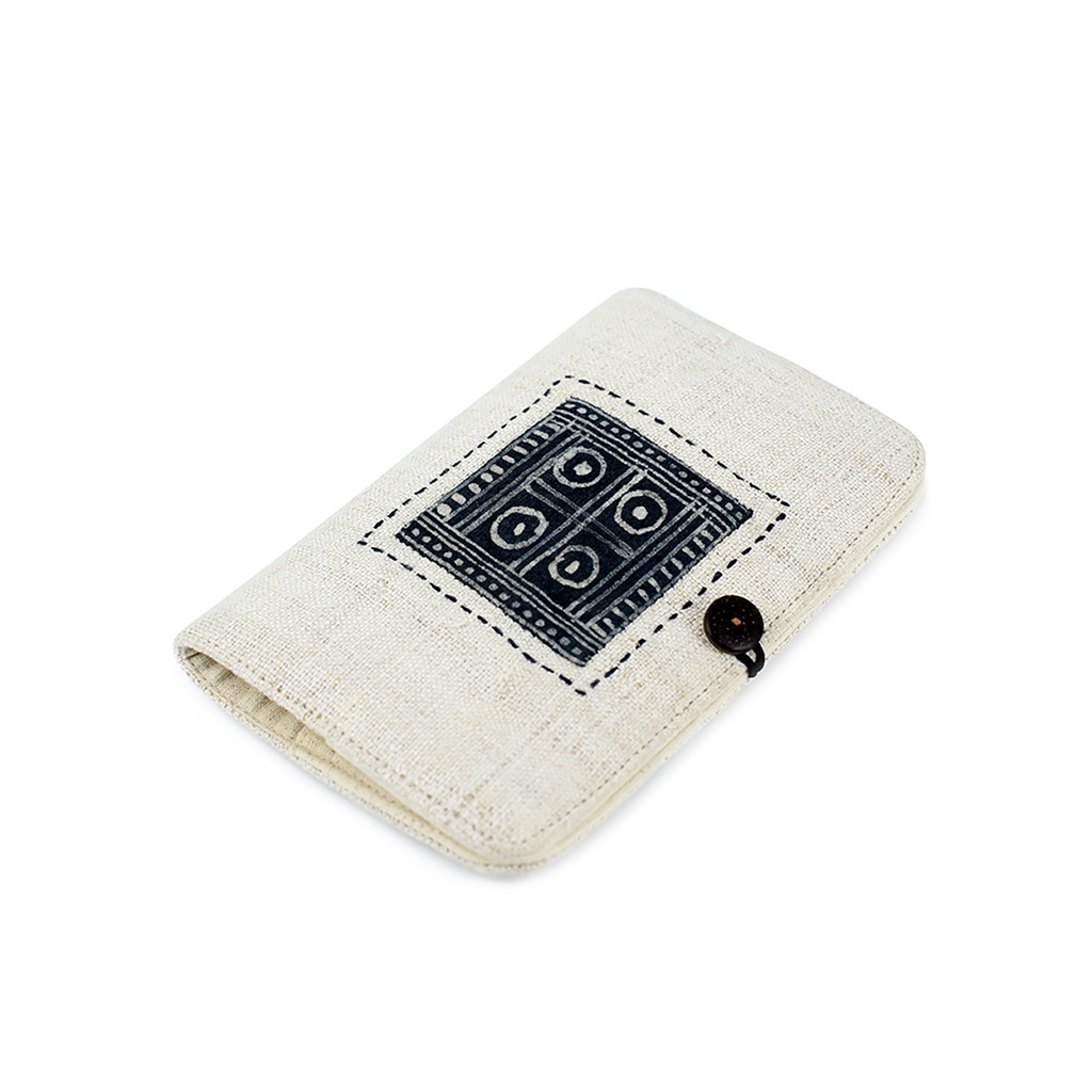 Bao passport thổ cẩm vẽ tay sáp ong Hmong PASSI HEMP - Tomato Handmade