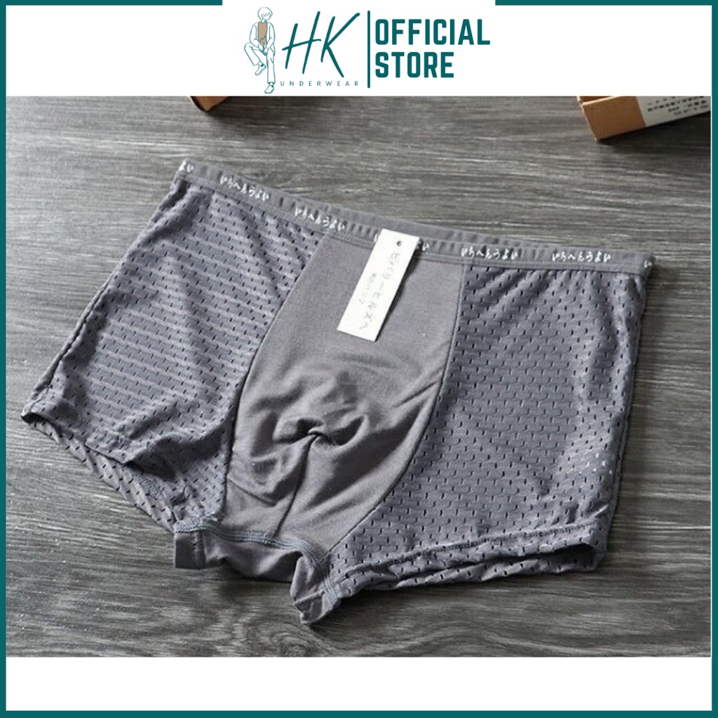 Quần Lót Nam Boxer Lưới Thông Hơi Combo 4 Cái, Quần Xì Nam Lưới Thông Hơi MJ.