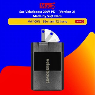 Cáp Velasboost TypeC ra (MFi) và sạc 20W PD (Made by Việt Nam)