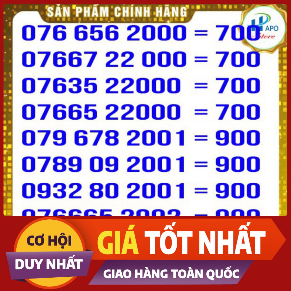 GIÁ SỐC NHẤT SIM NĂM SINH GIÁ RẺ TRẢ TRƯỚC MOBIFONE 2 - SIM SỐ ĐẸP - HAPO STORE $$$