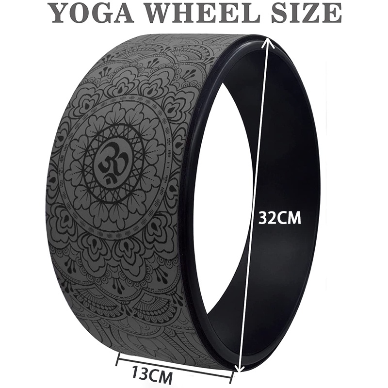Vòng Tập YogaWheel Có Hoa Văn PU Cao Cấp 32x13cm